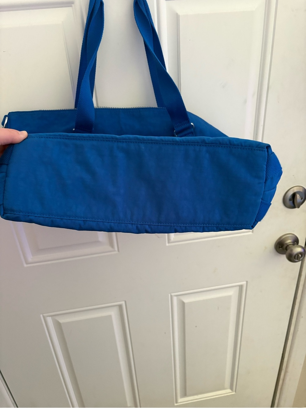 Kipling Royal Blue Nylon Tote with Monkey Charm - Picture 4 of 8